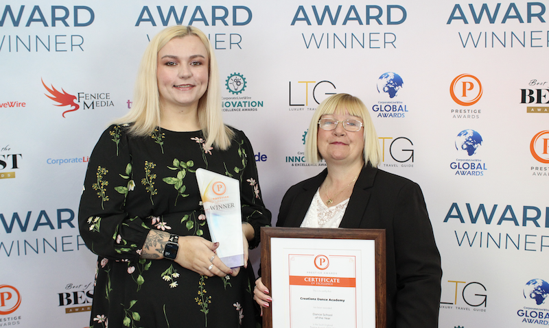 Zoe and Becky at the award ceremony